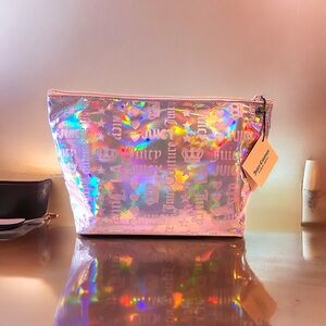 🍀Juicy Couture Metallic Pink Travel Makeup Bag